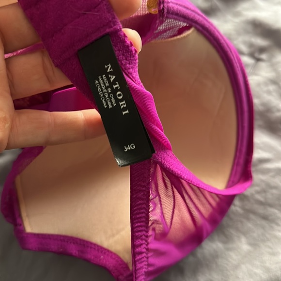 natori , Nordstrom, pink, sexy push-up wire bra size 34G lacy - Picture 3 of 3
